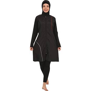 Form Angel Bayan Fermuarl� Taytl� Tam Kapal� Tesett�r Mayo 1500-6