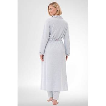 Mecit 6316 Mavi Kad�n B�y�k Beden Sabahl�kl� Pijama Tak�m�