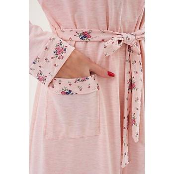 Mecit 6319 Pudra B�y�k Beden Kad�n Sabahl�k Pijama Gecelik Set