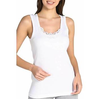 6 l� Paket Sedef Y�ld�z Bayan Geni� Ask�l� G�p�rl� Atlet Beyaz 1019