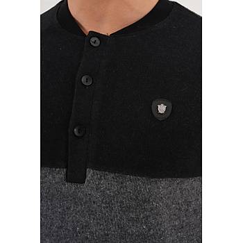 Mecit 2999 Gri-Siyah Selanik Kuma� K��l�k Erkek Pijama Tak�m�