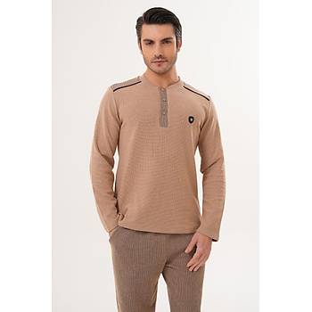 Mecit 2998 Kahve Selanik Kuma� K��l�k Erkek Pijama Tak�m�