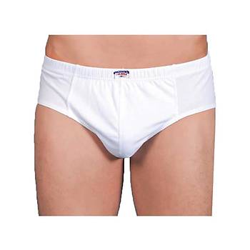 12 Li Paket Paa Yldz Erkek Penye Slip Klot Beyaz Dar Kalp