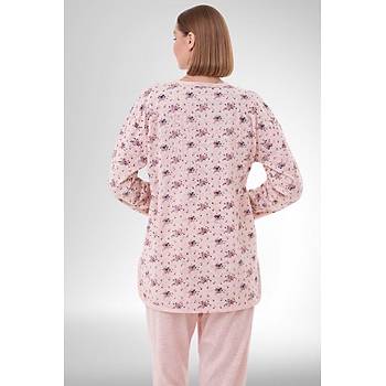 Mecit 6314 Pudra Kad�n B�y�k Beden Pijama Tak�m�