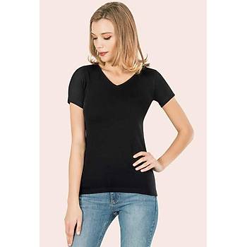 6 Adet An�t Bayan Likral� V Yaka K�sa Kol Fanila Atlet Body 2840