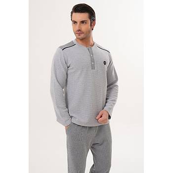 Mecit 2998 Gri Selanik Kuma� K��l�k Erkek Pijama Tak�m�