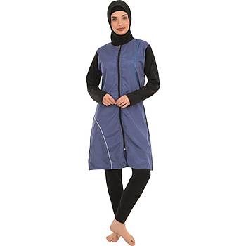 Form Angel Bayan Fermuarl� Taytl� Tam Kapal� Tesett�r Mayo 1500-6