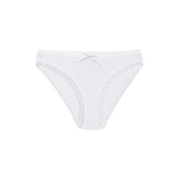 6 Adet Yldz Bayan Likral Dantelli Bikini Klot Beyaz 3790