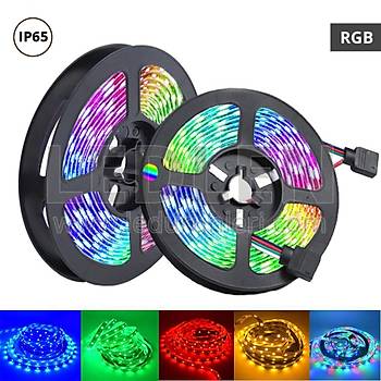 Rgb �erit 5 Metre 16 Renkli Kumandal� Adapt�rl� �ift Tarafl� Bant