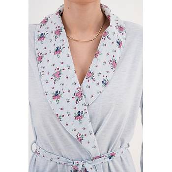 Mecit 6321 Mavi B�y�k Beden Kad�n Sabahl�k Pijama Gecelik Set