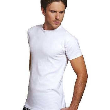 X-Man 229 Erkek T-Shirt Erkek Ksa Kol Atlet Beyaz Ribana Kuma