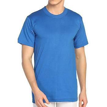 6 Adet Mevsim Erkek B�y�k Beden Renkli S�f�r Yaka Fanila 34304