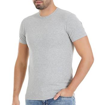 6 Adet Yıldız Erkek Likralı Kısa Kollu T-Shirt Fanila Gri 92