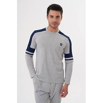 Mecit 2990 Erkek Gri Uzun Kollu Pijama Tak�m�