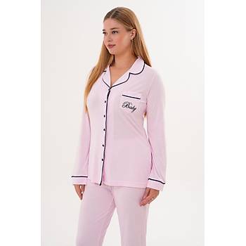 Mecit 6307 Pembe Boydan D��meli Kad�n Pijama Tak�m�