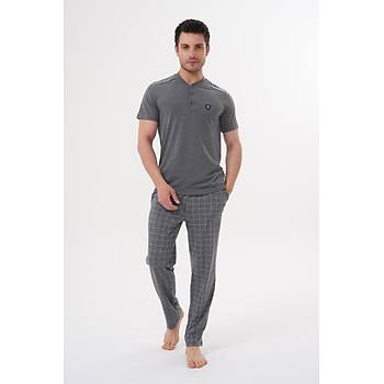 Mecit 2980 F�me B�y�k Beden 3 Par�a Erkek �ortlu Pijama Tak�m�