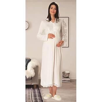 Carpediem LR 1519 Bayan Ekru 4 Par�a Hamile Lohusa Gecelik Seti
