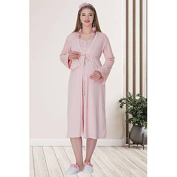 Mecit 5715 Bayan Hamile Lohusa Pudra Sabahl�k Gecelik Tak�m�