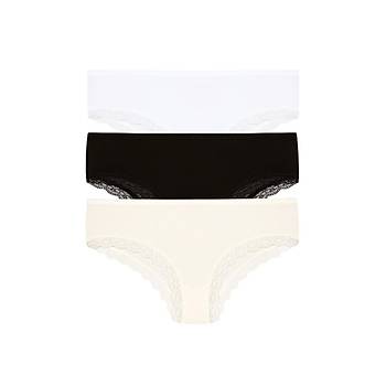 3 l Paket ahin Bayan Kenar Dantelli Likral Bikini Klot 30621
