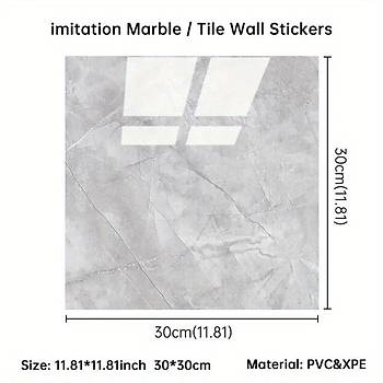 Gri Mermer Desen Duvar Sticker (30*30)