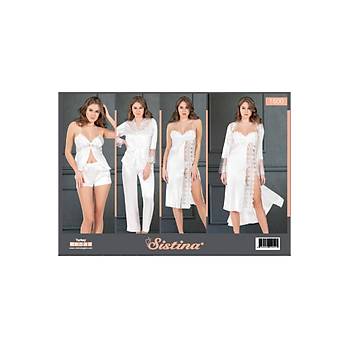 Sistina Bayan Beyaz Penye eyizlik 6' l Set - 1500