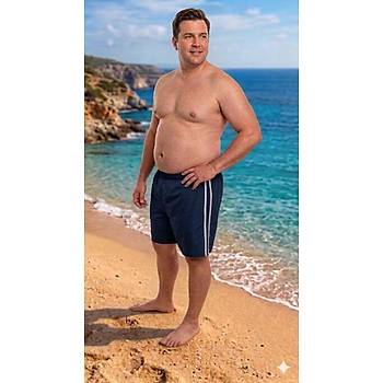 Erkek B�y�k Beden Deniz Havuz �ortu i�i Fileli Tek Cepli