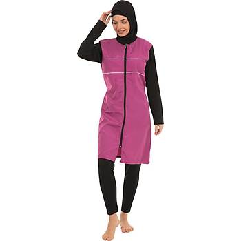 Form Angel Bayan Fermuarl� Taytl� Tam Kapal� Tesett�r Mayo 1500-7