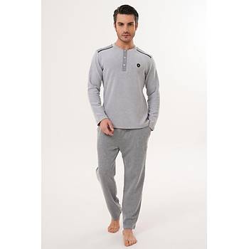 Mecit 2998 Gri Selanik Kuma� K��l�k Erkek Pijama Tak�m�
