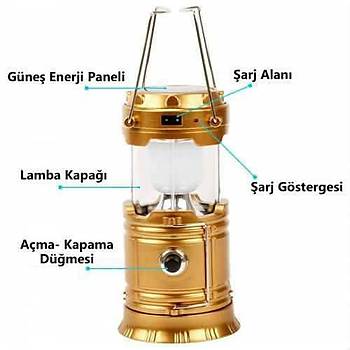 Solar �arjl� G�ne� Enerjili Kamp Feneri