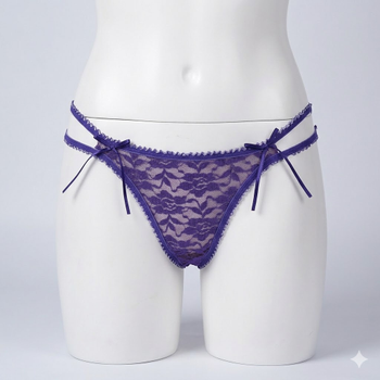 3 Adet G�m�� Bayan Kenar �ki �pli Dantelli Bikini K�lot M Beden