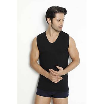 6 Adet L�x Drm Erkek Bambu V Yaka S�f�r Kol Fanila Atlet 3904