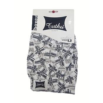 3 l Paket Tutku Erkek Penye Boxer Desenli Boxer Pamuklu rn