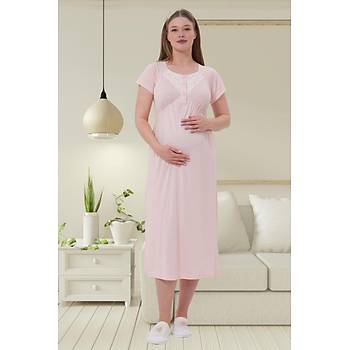 Mecit 6204 Bayan Pembe Hamile Lohusa Sabahl�k�Gecelik Tak�m
