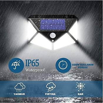 100 Led D�� Mekan Solar Ayd�nlatma Lamba Hareket Sens�rl�