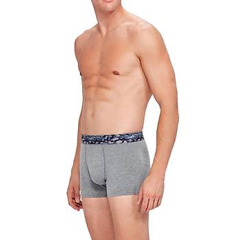 2'li Paket Kom Minor Erkek Elastan Boxer Kamuflaj Desen Gri Melanj