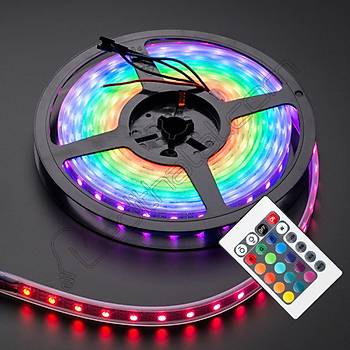 Rgb �erit 5 Metre 16 Renkli Kumandal� Adapt�rl� �ift Tarafl� Bant