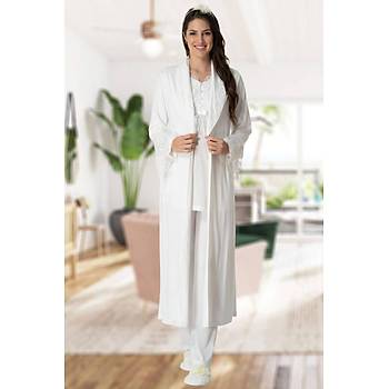 Mecit 1924 Bayan Hamile Lohusa Ekru Sabahl�k Gecelik Pijama Tak�m