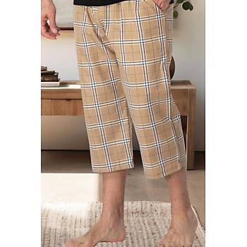 Mecit 3009 Kahve Ekoseli Erkek Kapri Pijama Alt