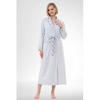 Mecit 6318 Mavi B�y�k Beden Kad�n Sabahl�k Pijama Gecelik Set