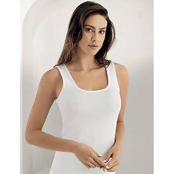 6 l� Paket �ahinler Bayan Ribana Geni� Ask�l� Atlet Beyaz B009