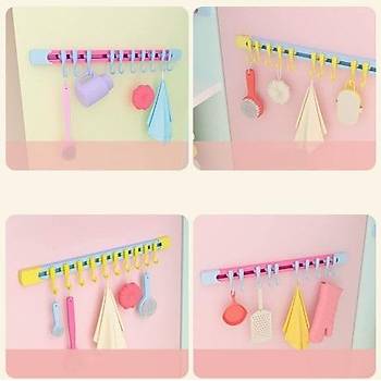 30 Adet 10 Kancal� Rayl� Mutfak ve Banyo D�zenleyici Ask� 30 cm
