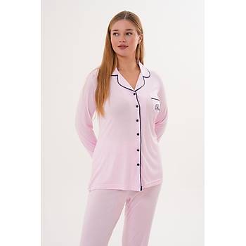 Mecit 6307 Pembe Boydan D��meli Kad�n Pijama Tak�m�