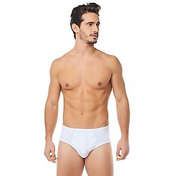 12 Adet Mevsim Erkek B�y�k Beden Penye Slip K�lot Beyaz 34501