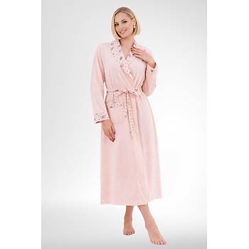 Mecit 6318 Pudra B�y�k Beden Kad�n Sabahl�k Pijama Gecelik Set