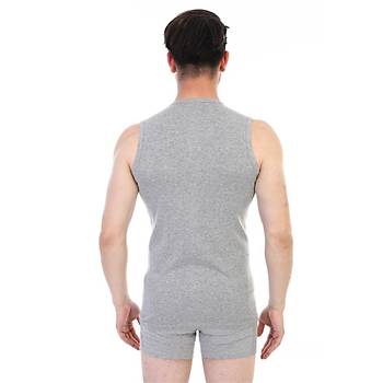 6 Adet �ift Kaplan Erkek Ribana Kolsuz Spor Atlet Gri 920