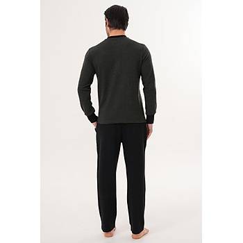 Mecit 2999 Ye�il-Siyah Selanik Kuma� K��l�k Erkek Pijama Tak�m�