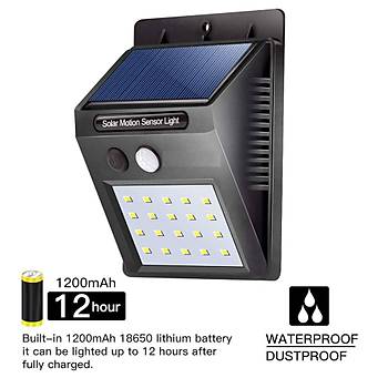 20 Ledli Hareket Sens�rl� D�� Mekan Solar Lamba