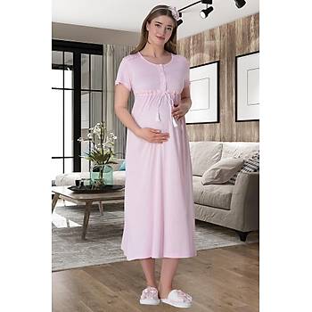 Mecit 6061 Bayan Pembe Sabahlk Gecelik Pijama Hamile Lohusa Set