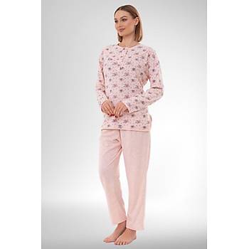 Mecit 6314 Pudra Kad�n B�y�k Beden Pijama Tak�m�