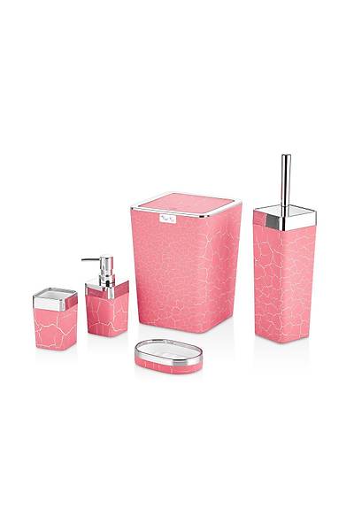 Kad Kz Stoneart 5 Para Banyo Seti Pembe
